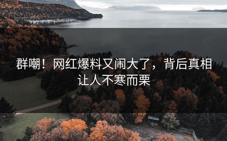 群嘲！网红爆料又闹大了，背后真相让人不寒而栗