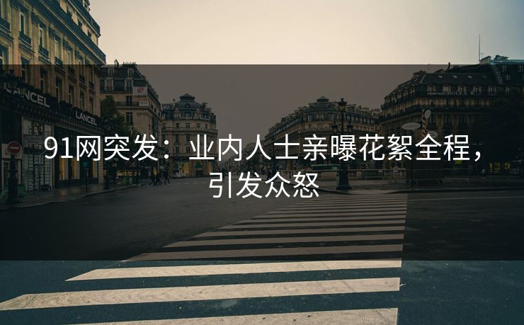 91网突发：业内人士亲曝花絮全程，引发众怒