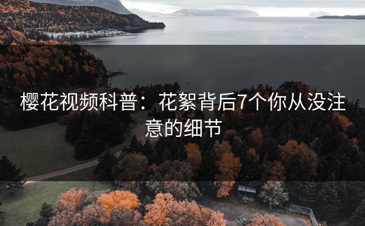 樱花视频科普：花絮背后7个你从没注意的细节