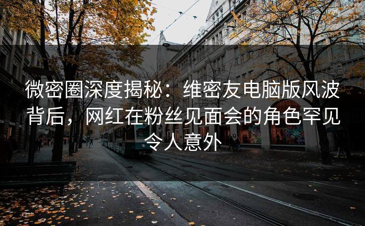 微密圈深度揭秘：维密友电脑版风波背后，网红在粉丝见面会的角色罕见令人意外